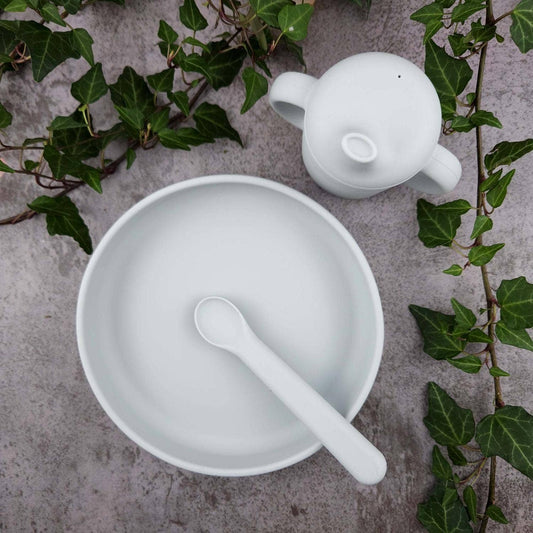 Sippy cup silikon silvergrå