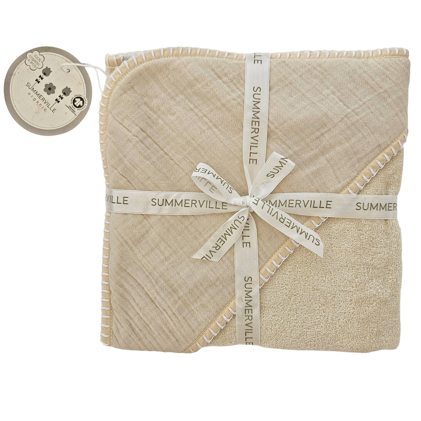 Huvhandduk Crinkle Sandshell Ekologisk Bomull