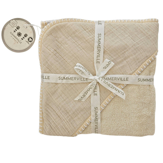 Huvhandduk Crinkle Sandshell Ekologisk Bomull