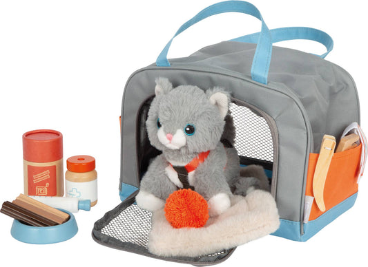 small foot small foot Katt med väska och grooming-kit | rollspel | träleksak