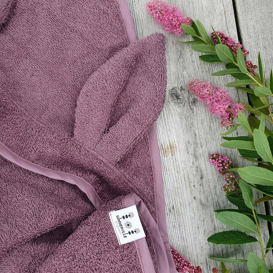 Summerville organic Ekologisk babyhandduk med huva kanin druva