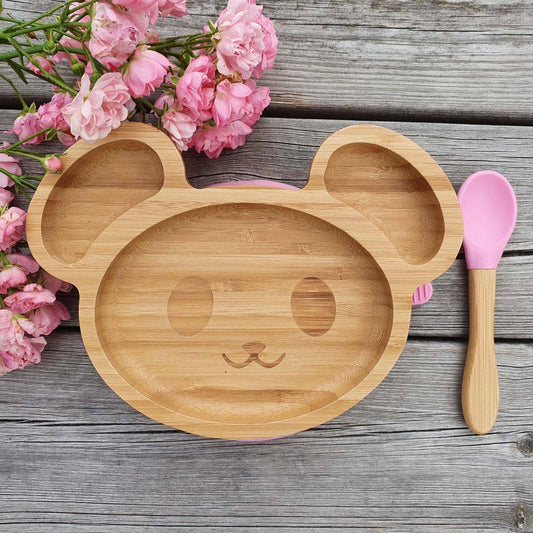 Barn Bambu Porslin Mus Rosa