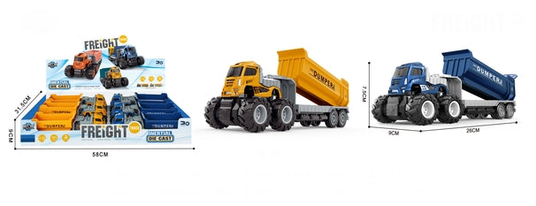 DIE-CAST DUMPER FORDON 26CM FR 2 OL 6 ST DP