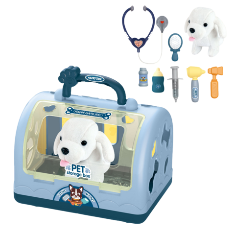 HUND I BUR MED VETERINÄR UTR. BLÅ
