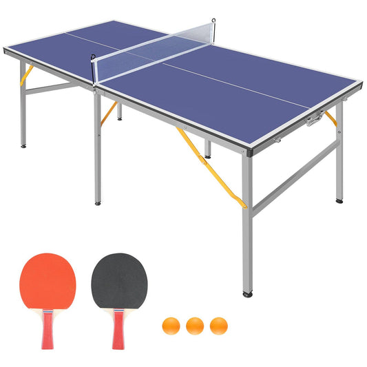 6-ft mellanstort bärbart pingisbord med nät