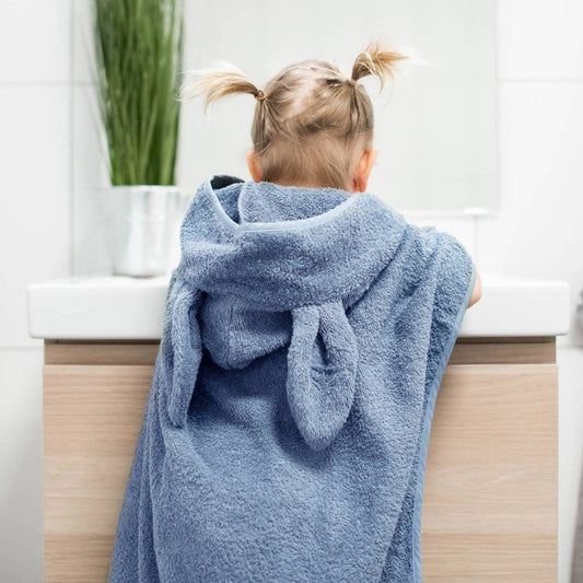 Summerville organic Ekologisk Badponcho Kanin Dammig Blå