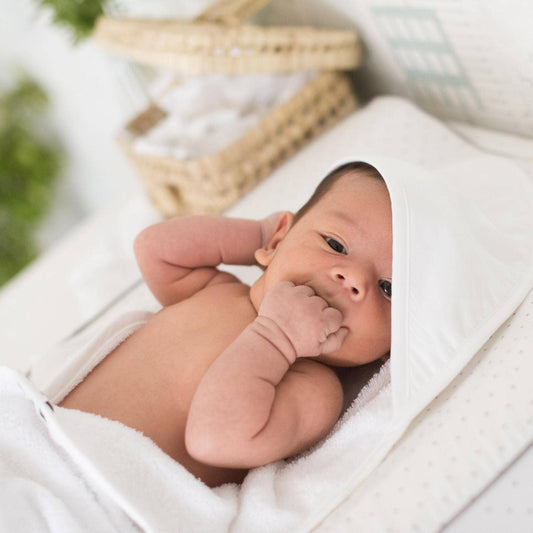 Summerville organic Ekologisk babyhandduk med huva vit