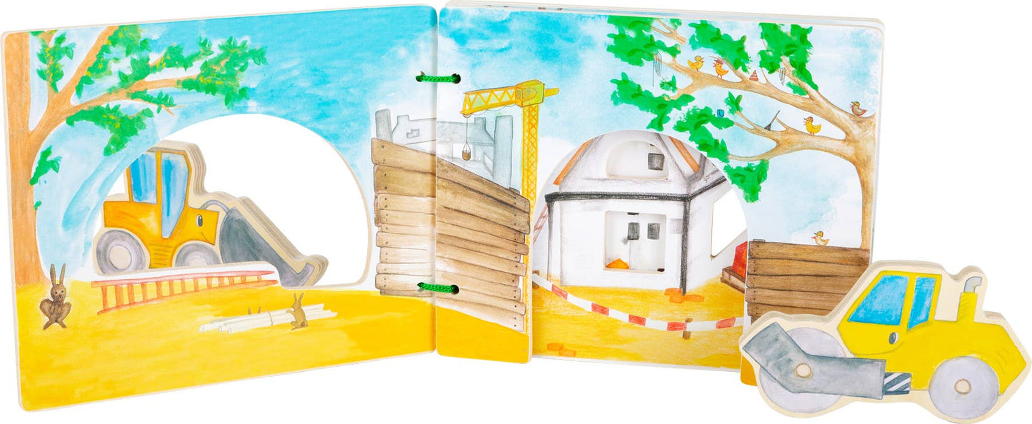 small foot Byggarbetsplats bildbok, interaktiv | träböcker | 100% Fsc