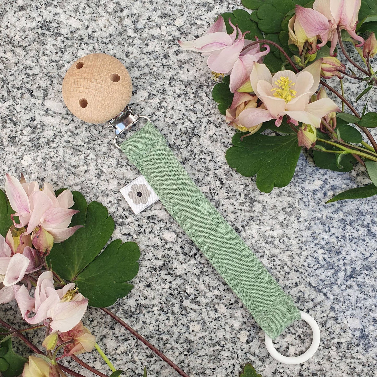 Ekologisk nappklämma Muslin Basilika