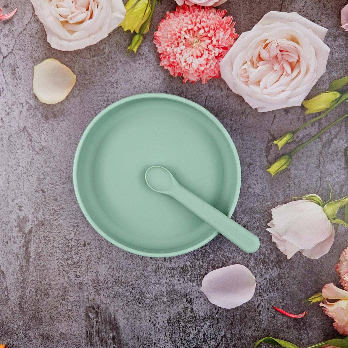 Summerville tallrik och sked silikon
