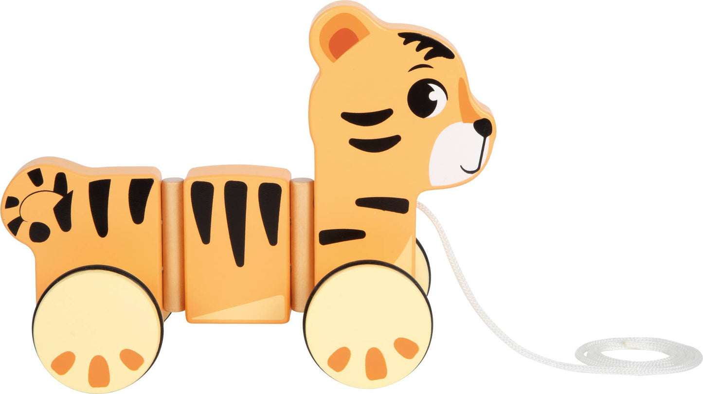 small foot Dragdjur Tiger "Safari" | Dragleksak | Träleksak