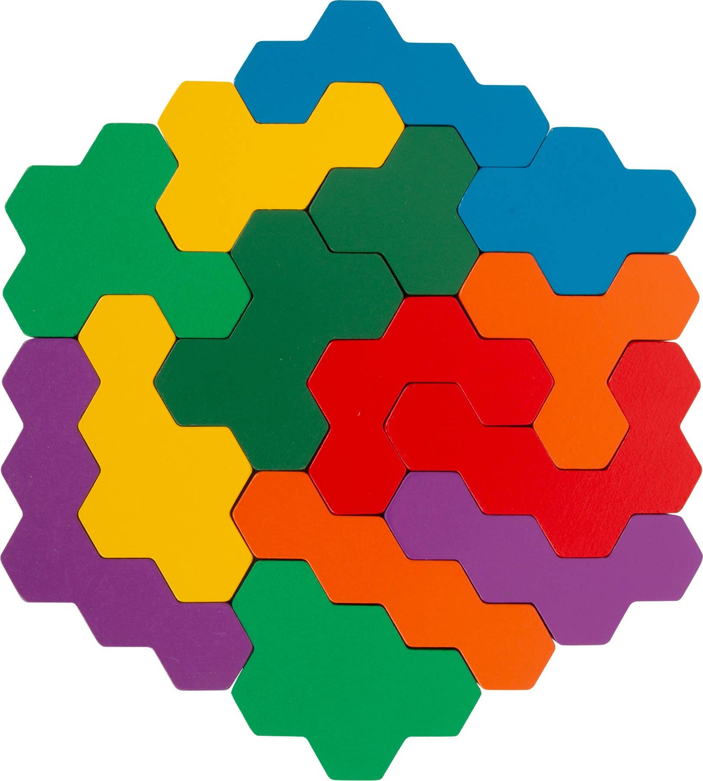 small foot Pedagogiskt spel träpussel hexagon | pedagogisk leksak | trä