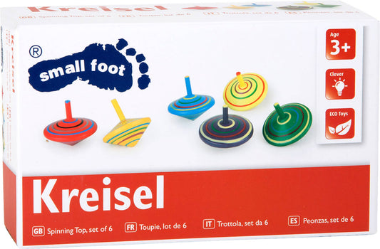 small foot small foot Randig trä spinning top | skicklighetsspel | trä