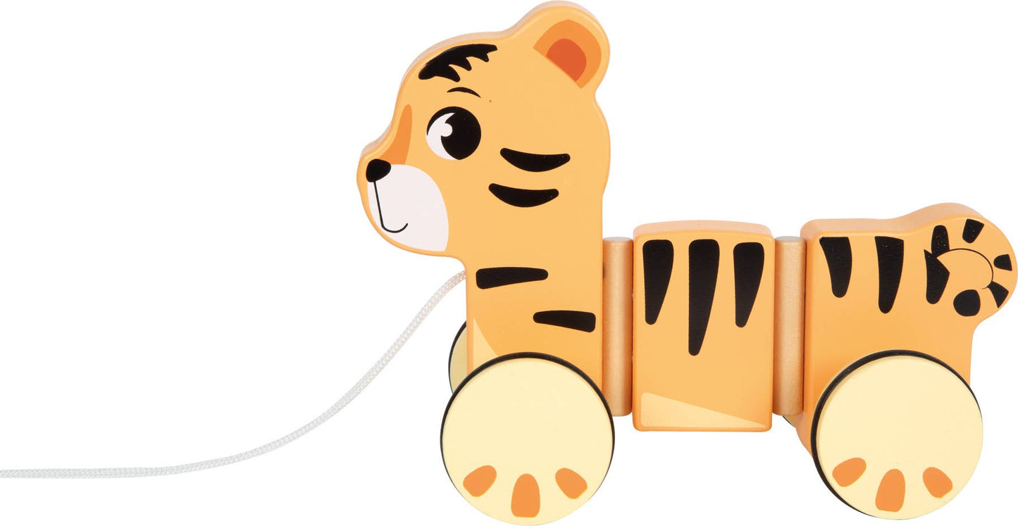 small foot Dragdjur Tiger "Safari" | Dragleksak | Träleksak