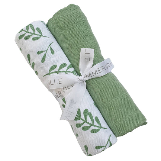 Summerville organic Muslinfiltar 2-pack Floral Basil