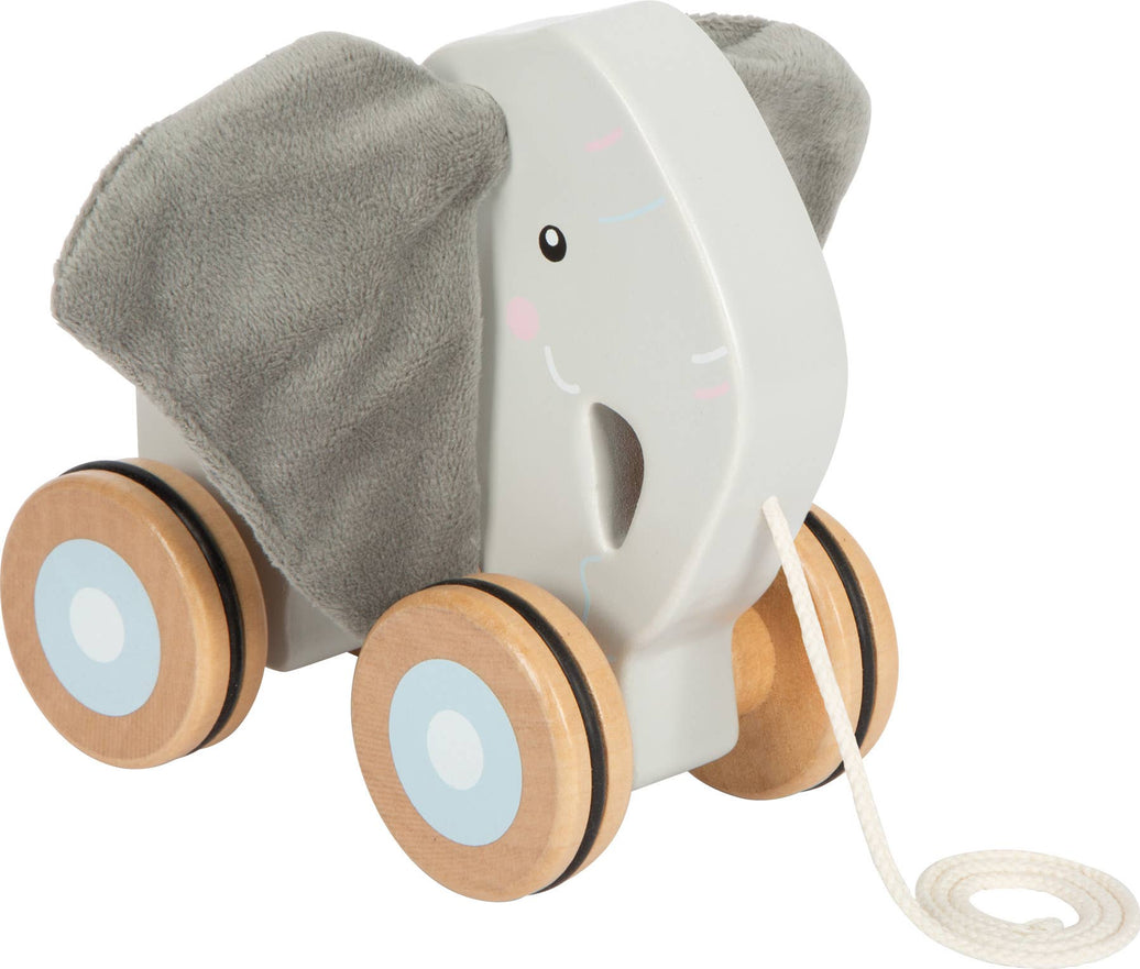 small foot Dragdjur elefant i trä