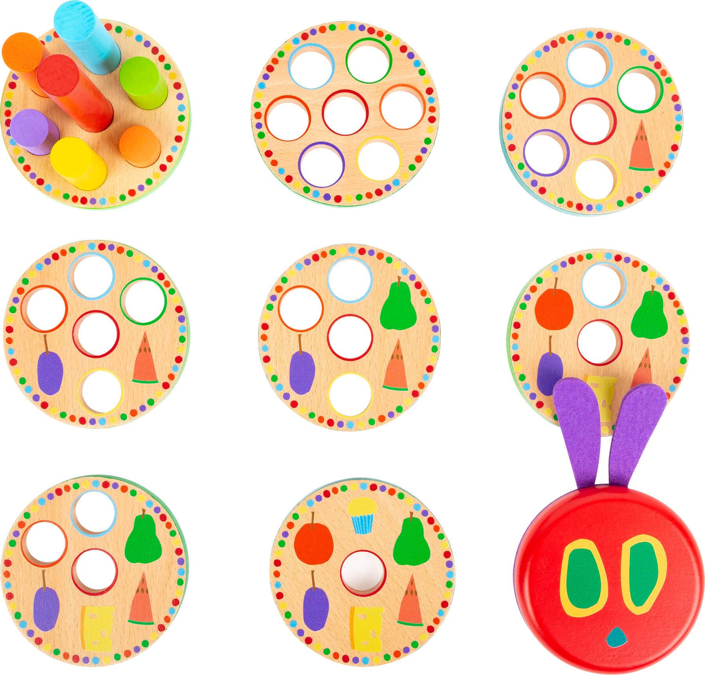 small foot small foot The Very Hungry Caterpillar Logisteck | Pedagogisk leksak | trä