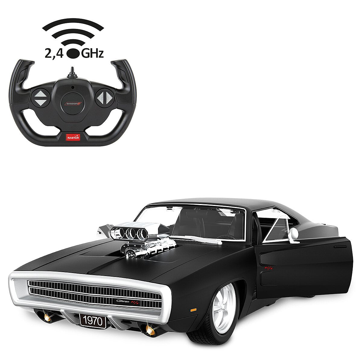 JAMARA Dodge Charger R/T 1970 1:16 black 2,4GHz Manual door