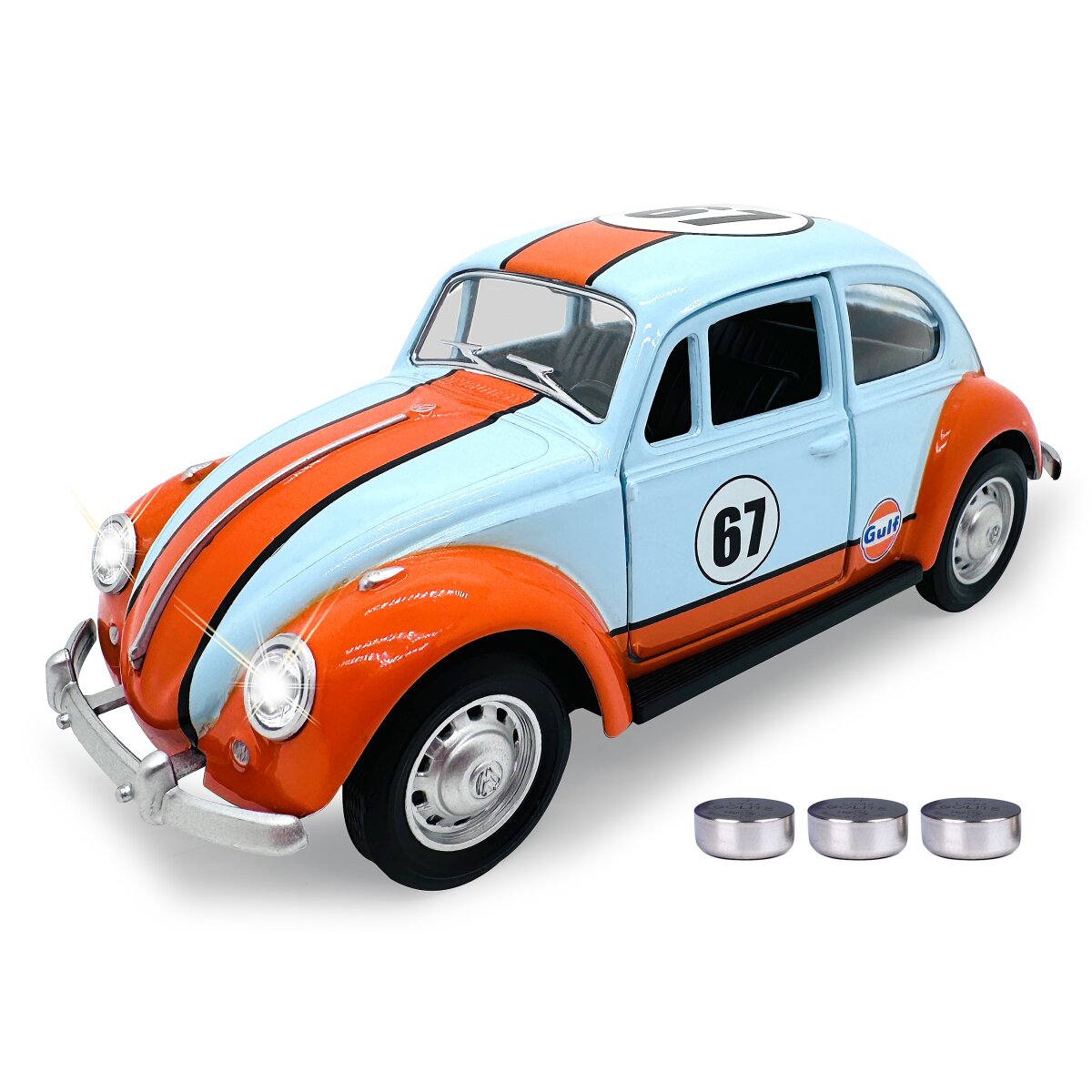 JAMARA Volkwagen Classical Beetle 1967 Diecast 1:28 light blue incl. Button cells