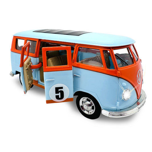 JAMARA Volkwagen T1 Diecast 1:30 light blue incl. Button cells