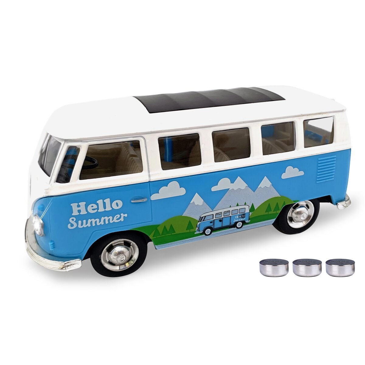 JAMARA Volkswagen T1 Diecast 1:30 blue incl. Button cells