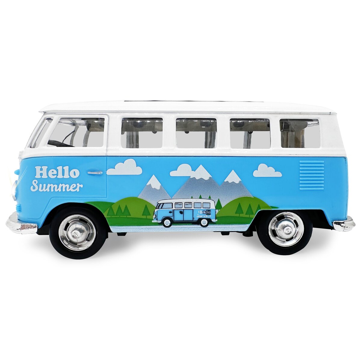 JAMARA Volkswagen T1 Diecast 1:30 blue incl. Button cells