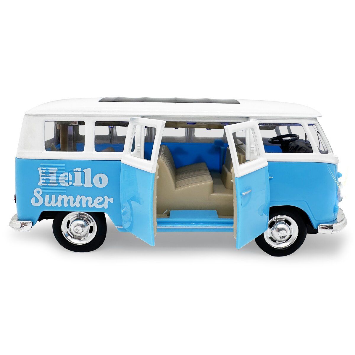 JAMARA Volkswagen T1 Diecast 1:30 blue incl. Button cells