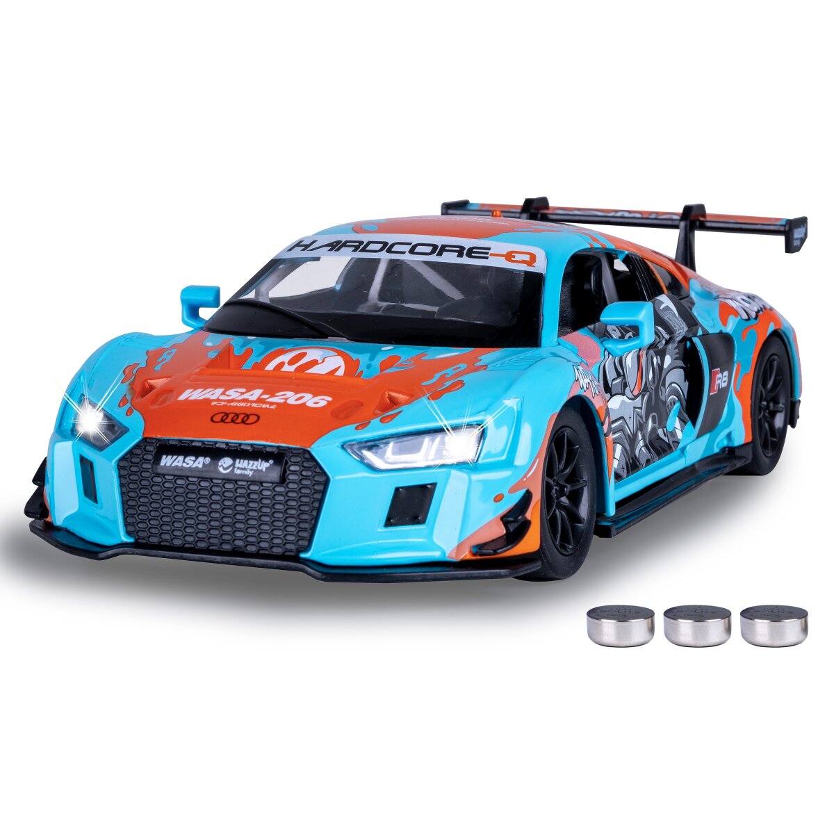 JAMARA Audi R8 LMS Diecast 1:24 blue incl. Button cells