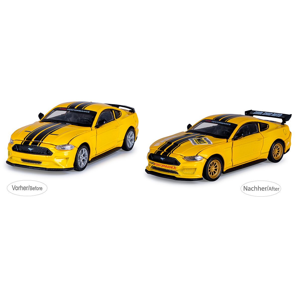 JAMARA Ford Mustang GT Diecast 1:42 yellow 2in1