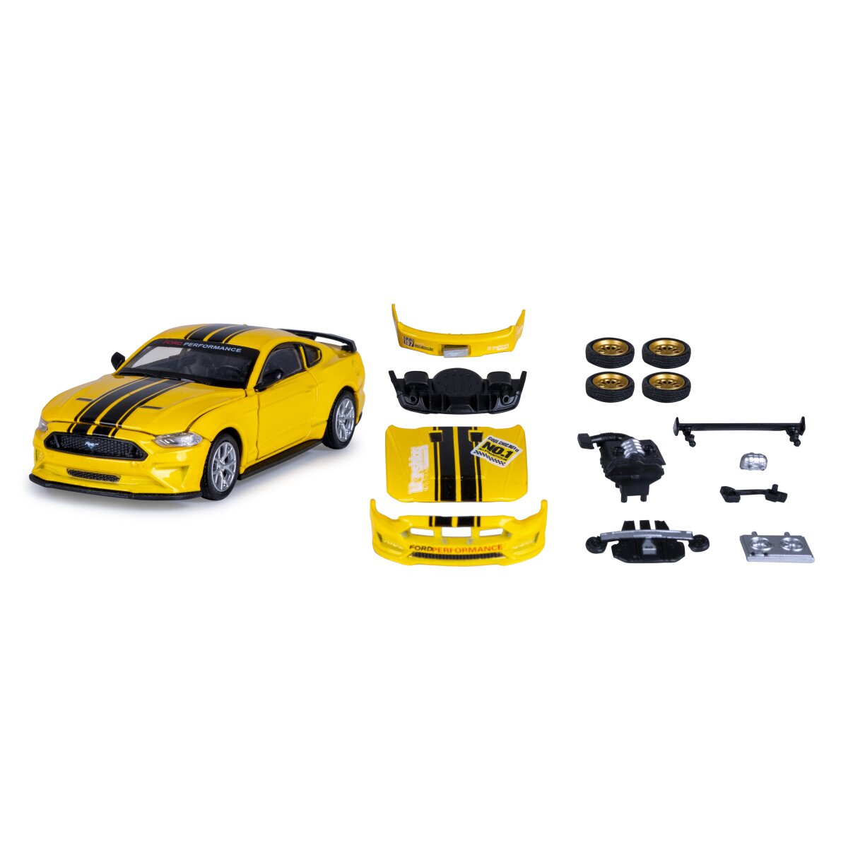 JAMARA Ford Mustang GT Diecast 1:42 yellow 2in1