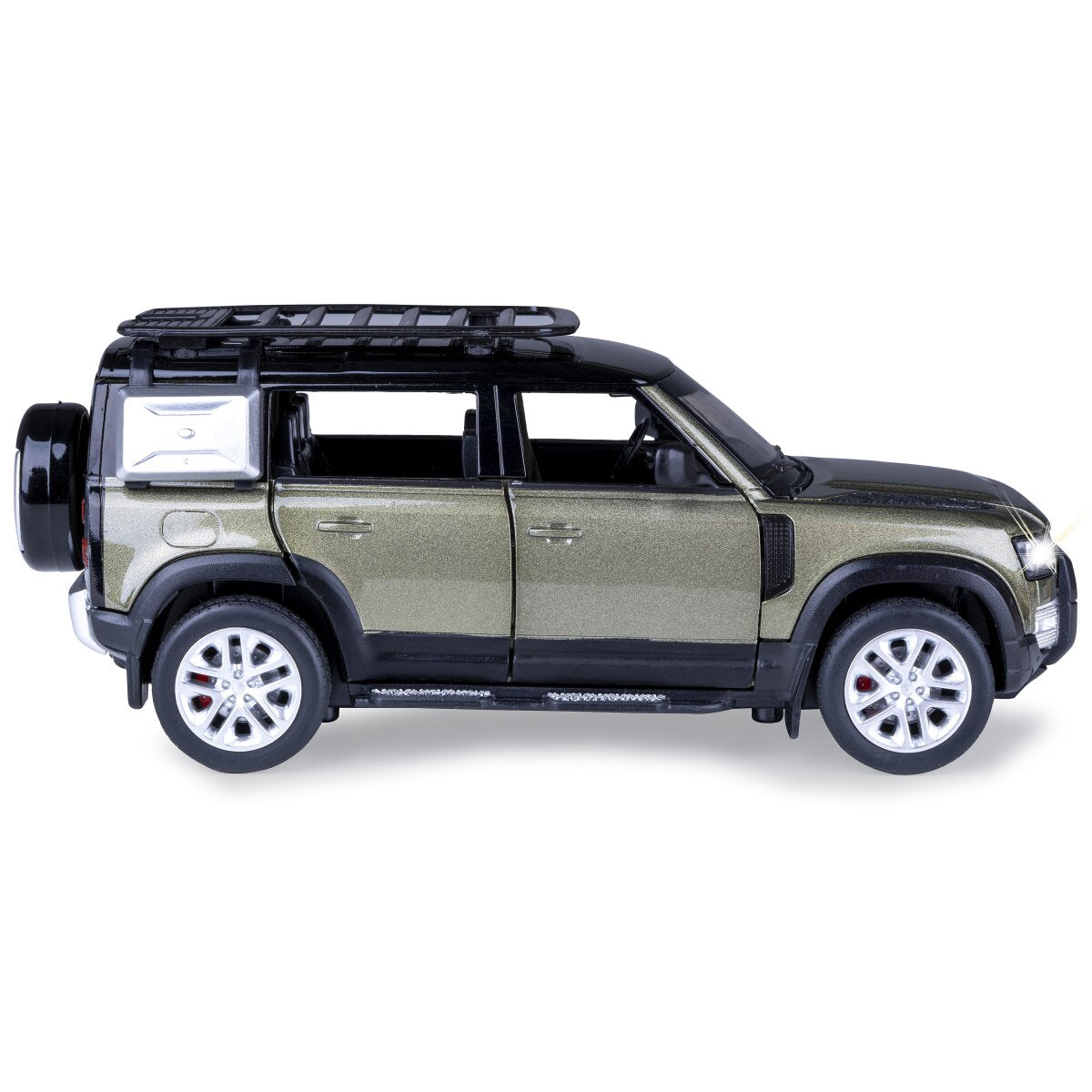 JAMARA Land Rover Defender 110 Diecast 1:32 green incl. Button cells