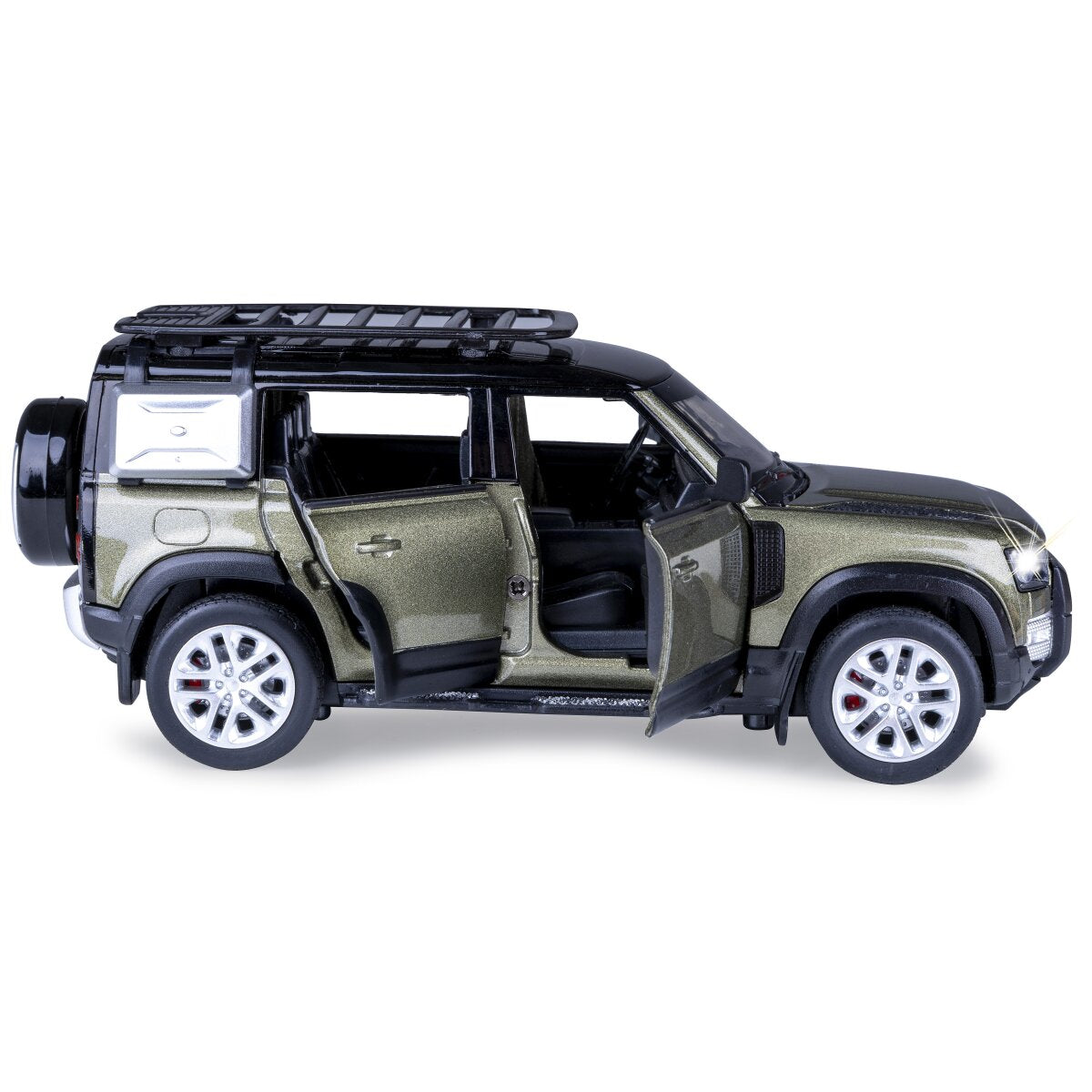 JAMARA Land Rover Defender 110 Diecast 1:32 green incl. Button cells
