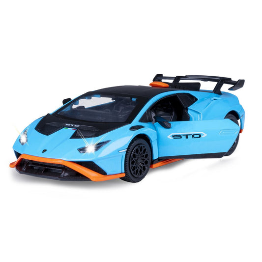 JAMARA Lamborghini Huracán STO Diecast 1:32 blue incl. Button cells