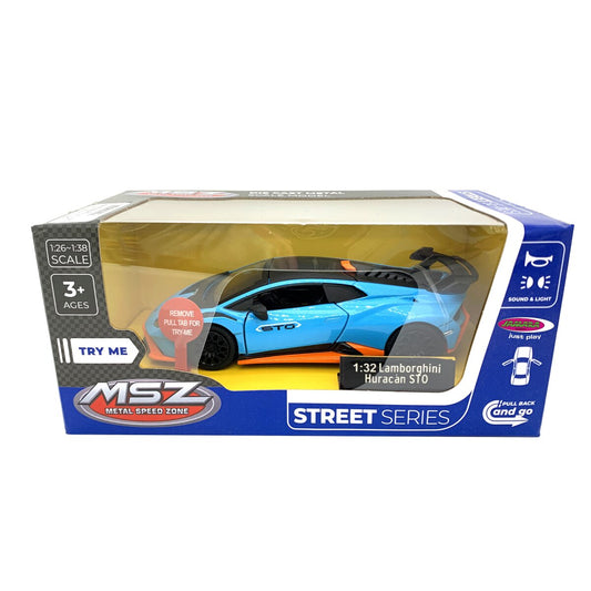 JAMARA Lamborghini Huracán STO Diecast 1:32 blue incl. Button cells