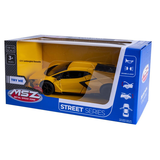JAMARA Lamborghini Revuelto Diecast 1:24 yellow incl. Button cells