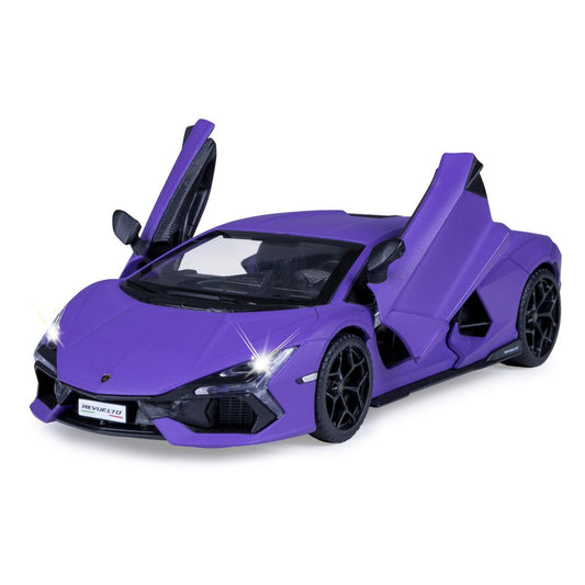 JAMARA Lamborghini Revuelto Diecast 1:32 purple incl. Button cells