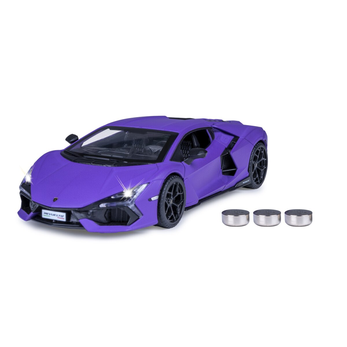 JAMARA Lamborghini Revuelto Diecast 1:32 purple incl. Button cells