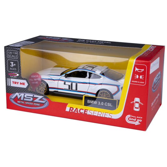 JAMARA BMW 3.0 CSL Diecast 1:34 white incl. Button cells
