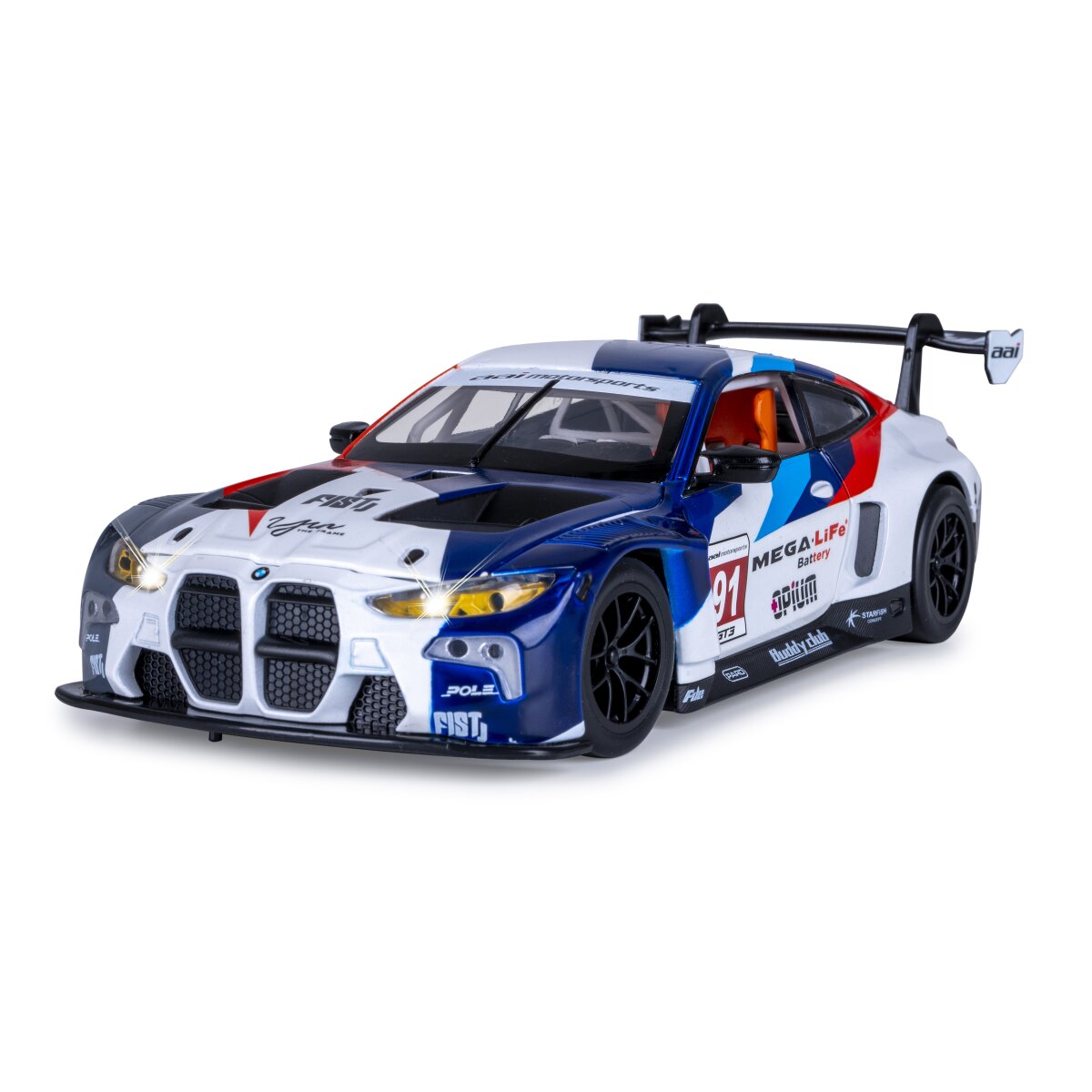 JAMARA BMW M4 GT3 Diecast 1:24 white incl. Button cells