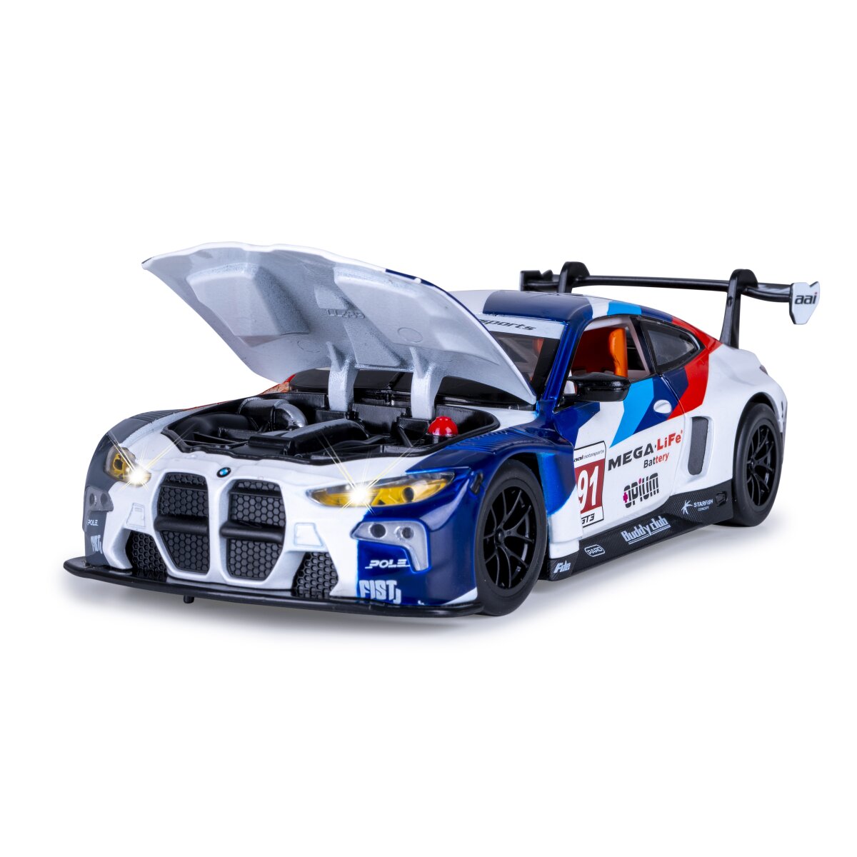 JAMARA BMW M4 GT3 Diecast 1:24 white incl. Button cells