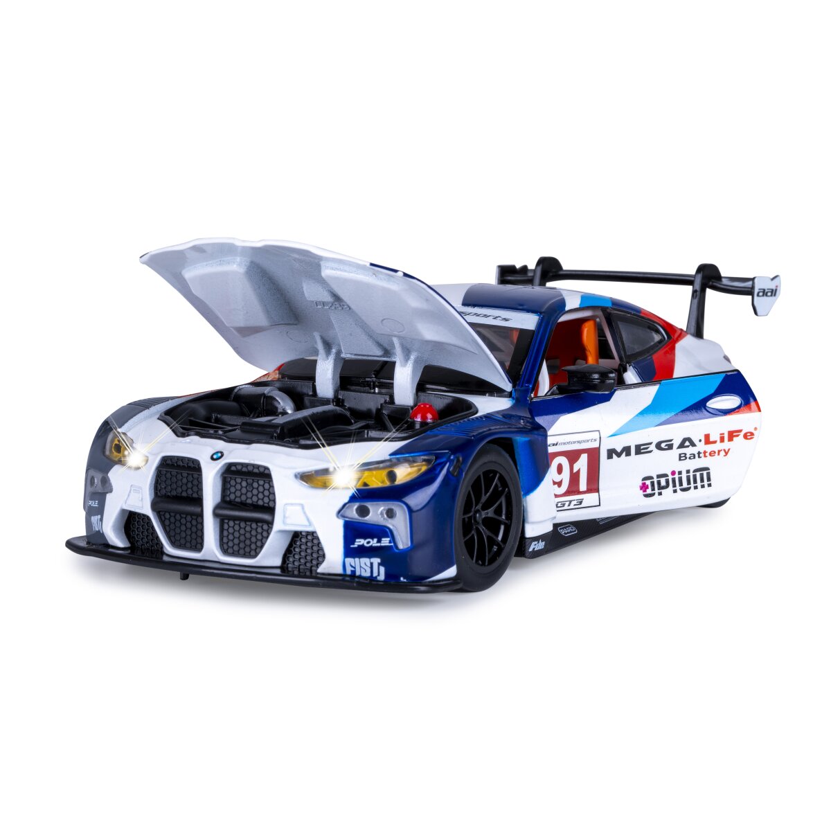 JAMARA BMW M4 GT3 Diecast 1:24 white incl. Button cells