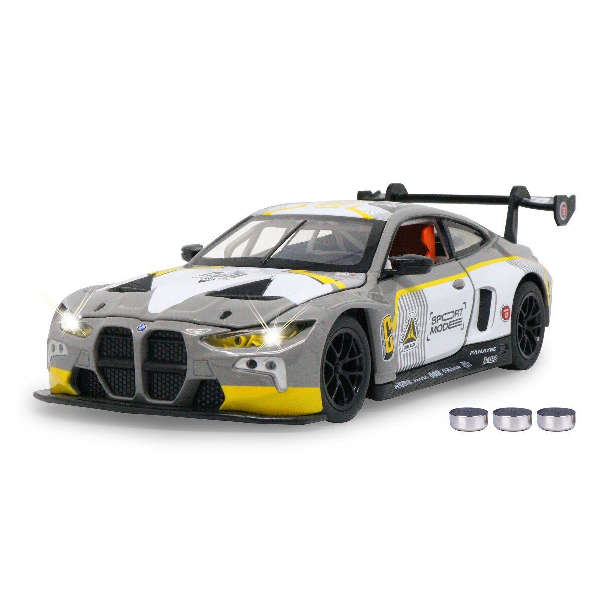 JAMARA BMW M4 GT3 Diecast 1:24 grey incl. Button cells