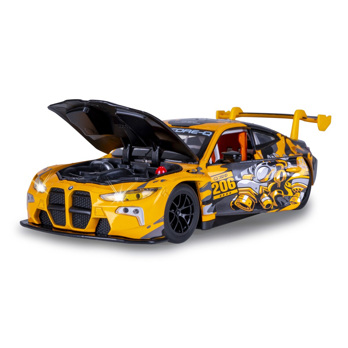 JAMARA BMW M4 GT3 Diecast 1:24 yellow incl. Button cells