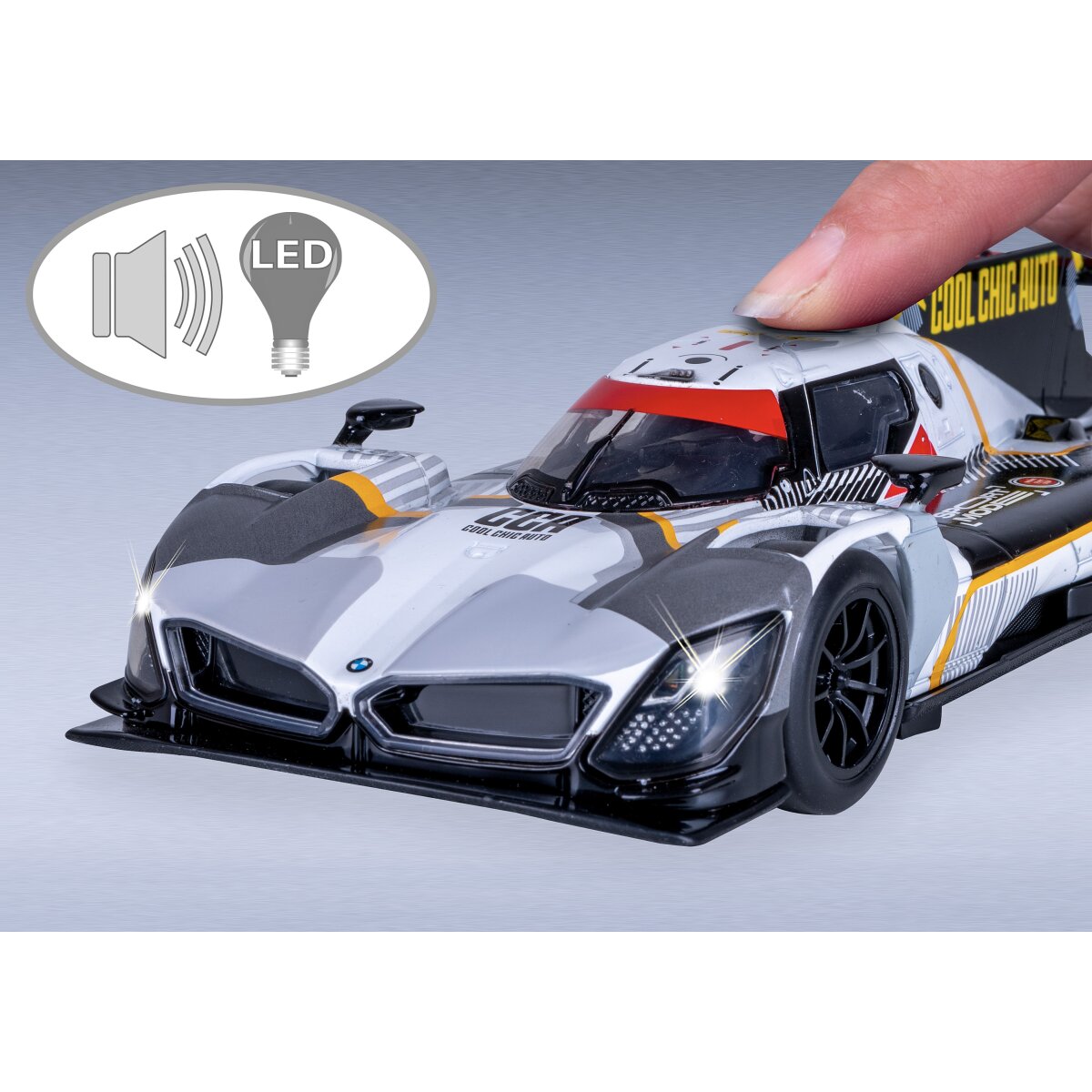 JAMARA BMW M Hybrid V8 Diecast 1:24 grey incl. Button cells