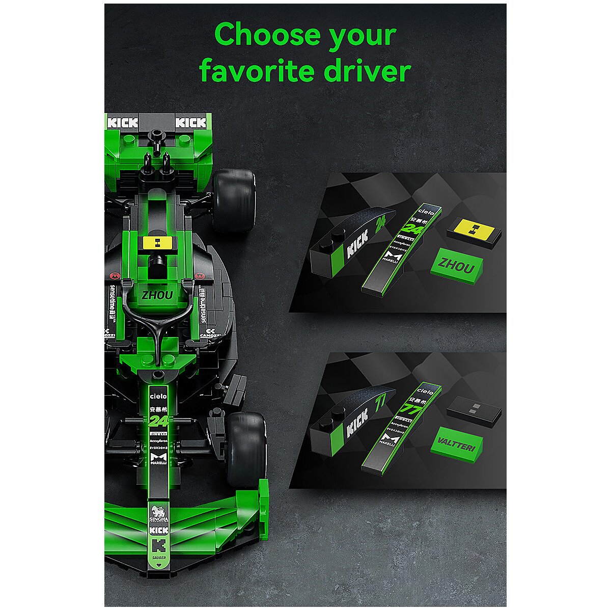JAMARA CaDA KICK Sauber F1® Team C44 - 2024 1:24 green Bricks