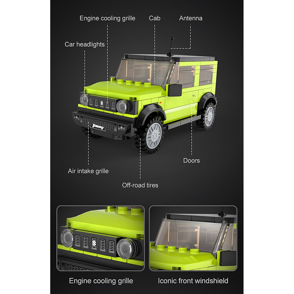 JAMARA CaDA Suzuki Jimny 1:24 green Bricks