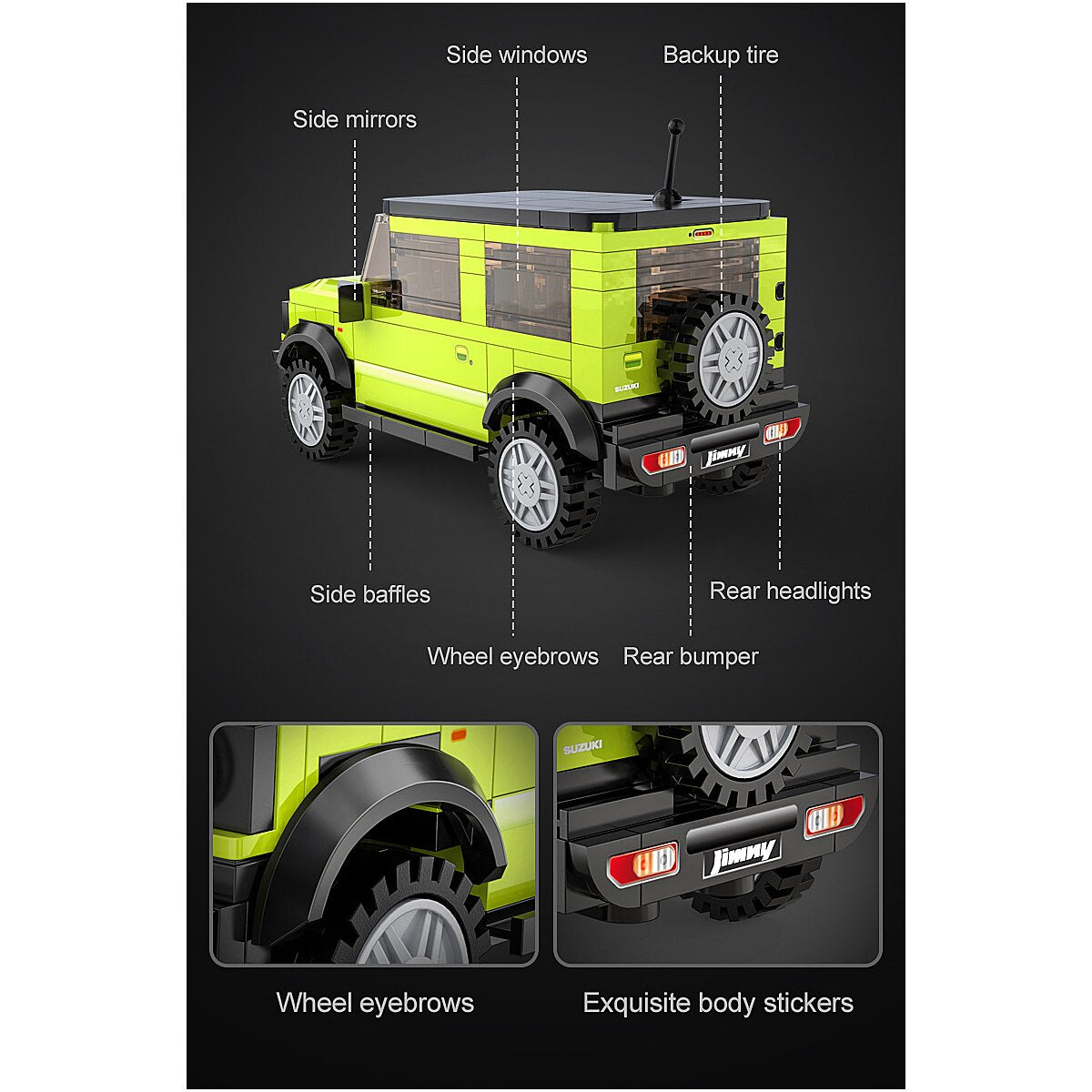 JAMARA CaDA Suzuki Jimny 1:24 green Bricks
