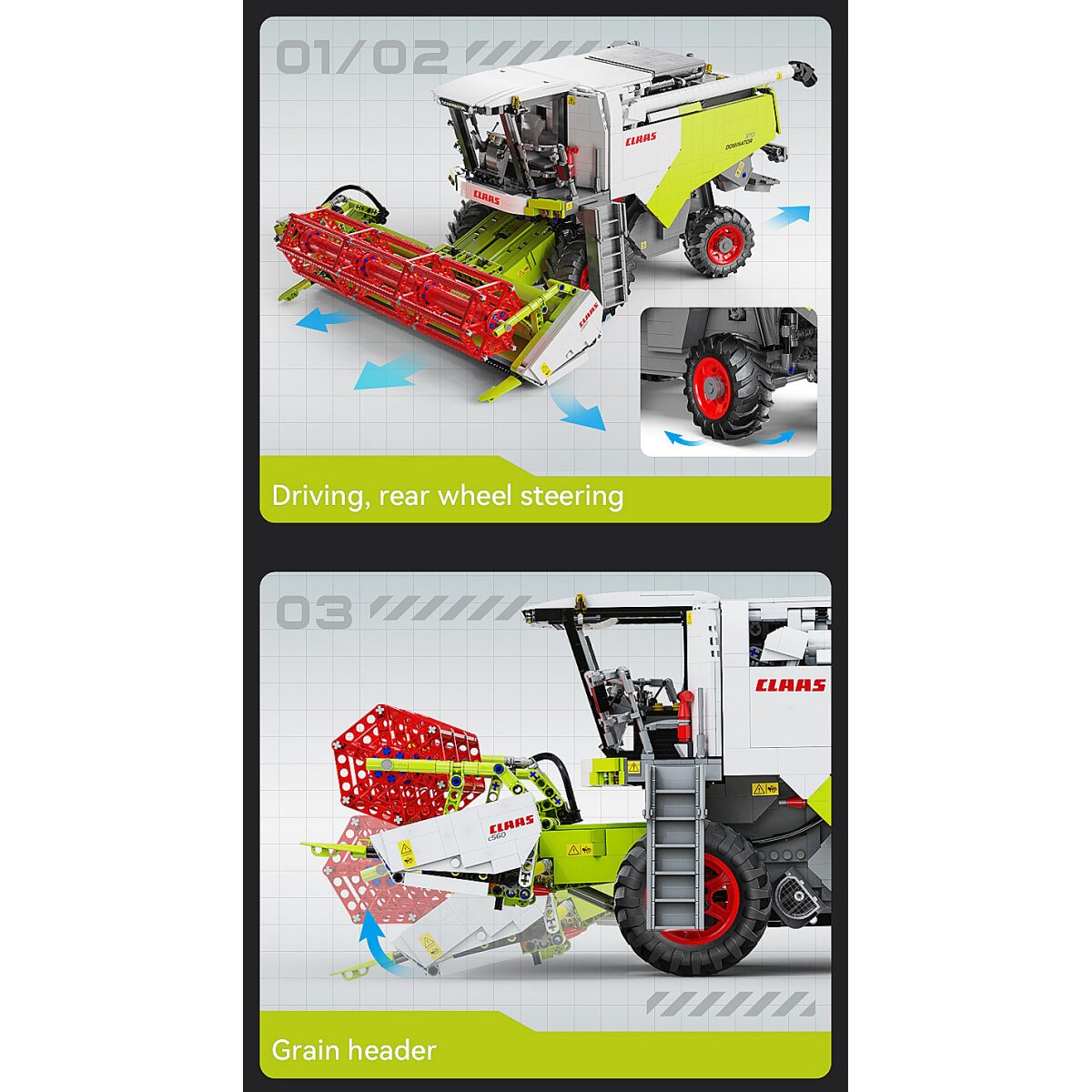 JAMARA CaDA Claas Dominator 370 1:18 2,4GHz Bricks