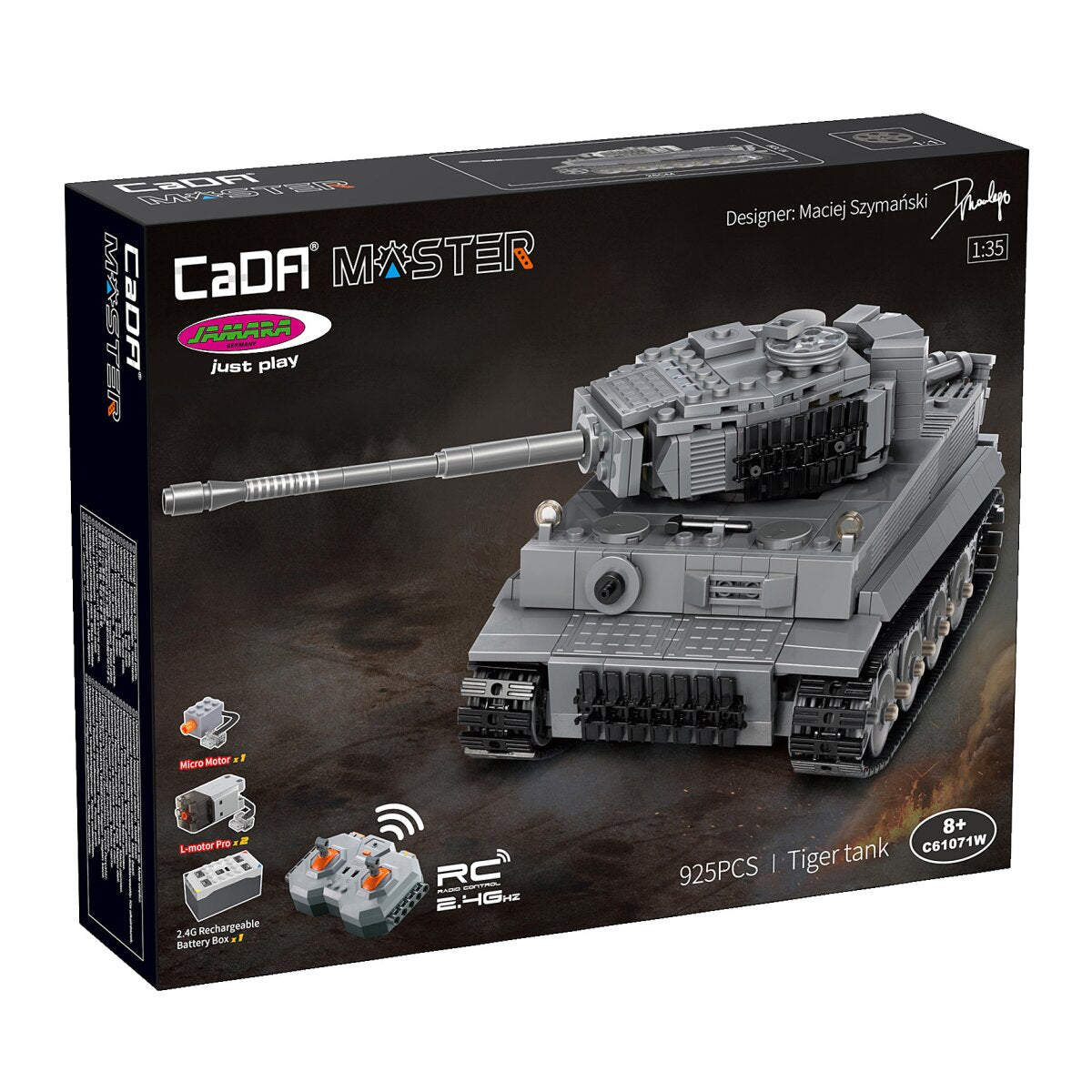 JAMARA CaDA Tank Tiger 1:35 grey 2,4GHz Bricks