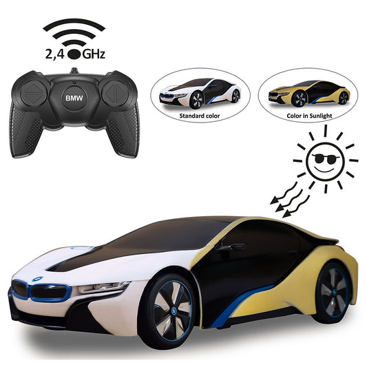 JAMARA BMW I8 1:24 white/yellow 2,4GHz UV Photochromic Series